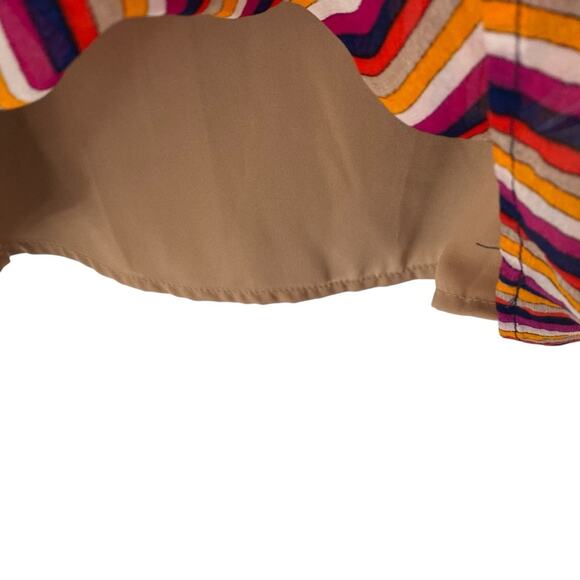 Trina Turk La Paz Striped Multicolored Wide Sleeve Blouse size Large - Picture 5 of 8